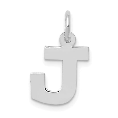14K Weißgold 14kw Klein Block Buchstabe J Initiale Charm