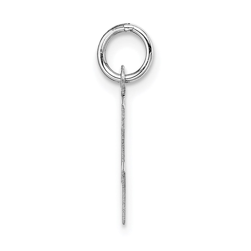 14K Weißgold 14kw Klein Block Buchstabe L Initiale Charm