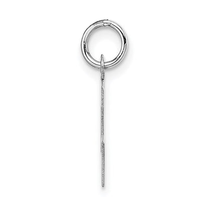 14K Weißgold 14kw Klein Block Buchstabe L Initiale Charm