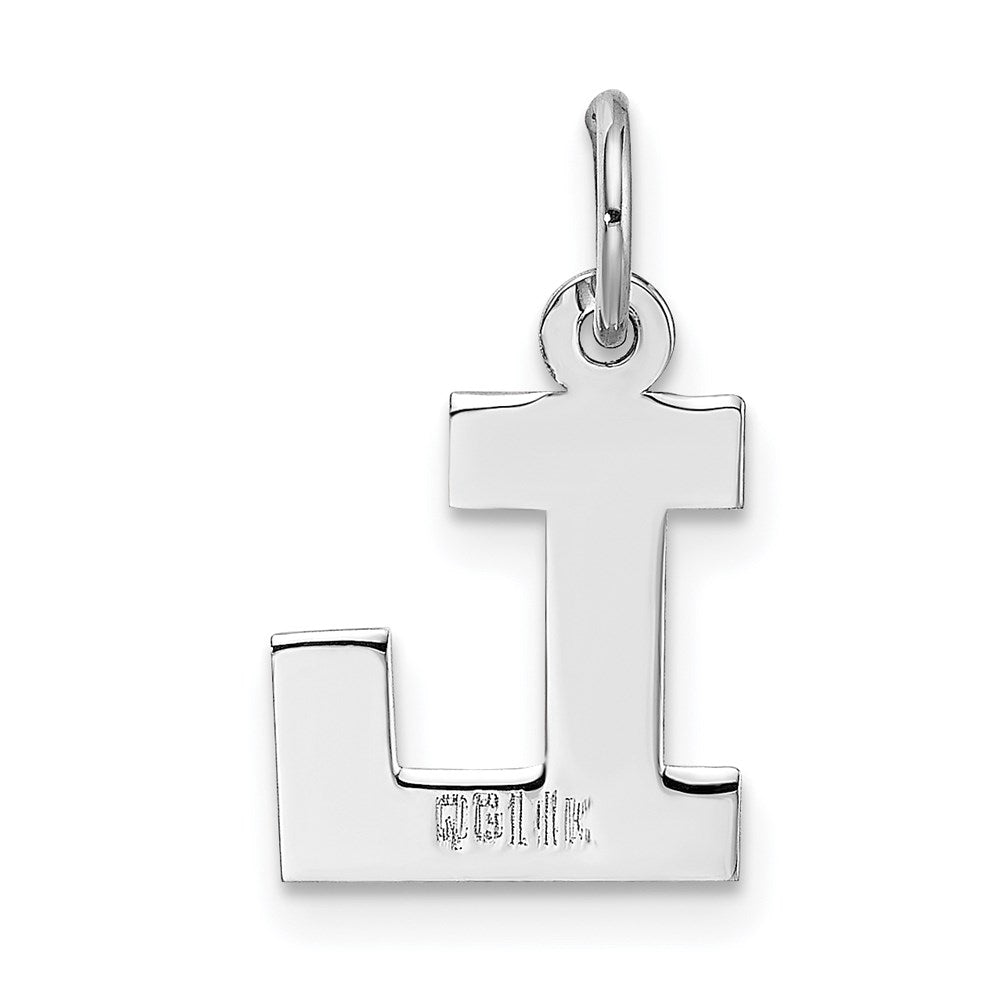 14K Weißgold 14kw Klein Block Buchstabe L Initiale Charm