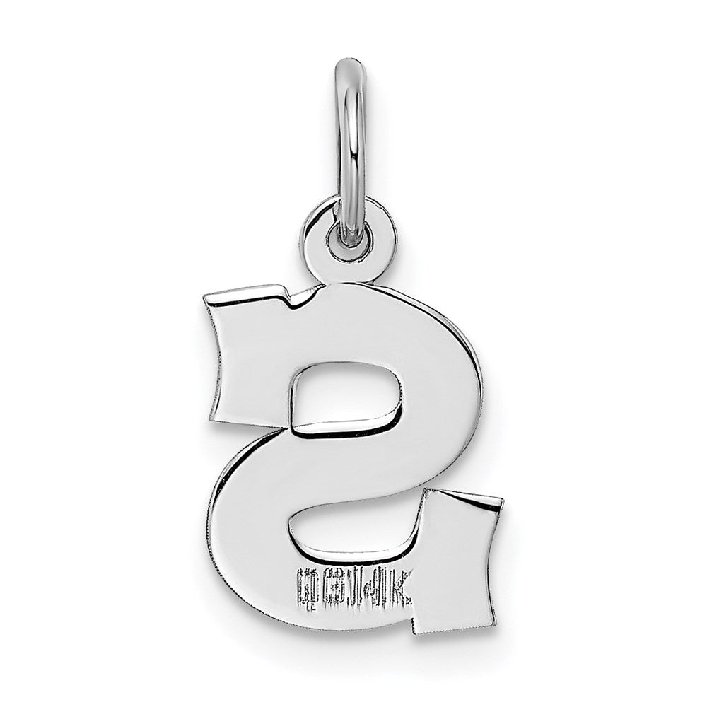 14K Weißgold 14kw Klein Block Buchstabe S Initiale Charm