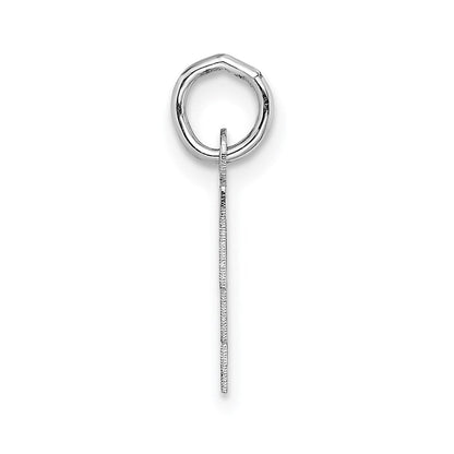 14K Weißgold 14kw Klein Block Buchstabe T Initiale Charm