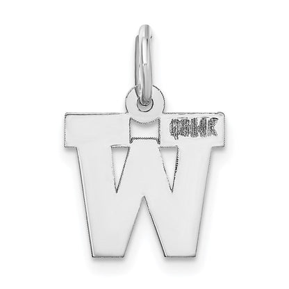 14K Weißgold 14kw Klein Block Buchstabe W Initiale Charm