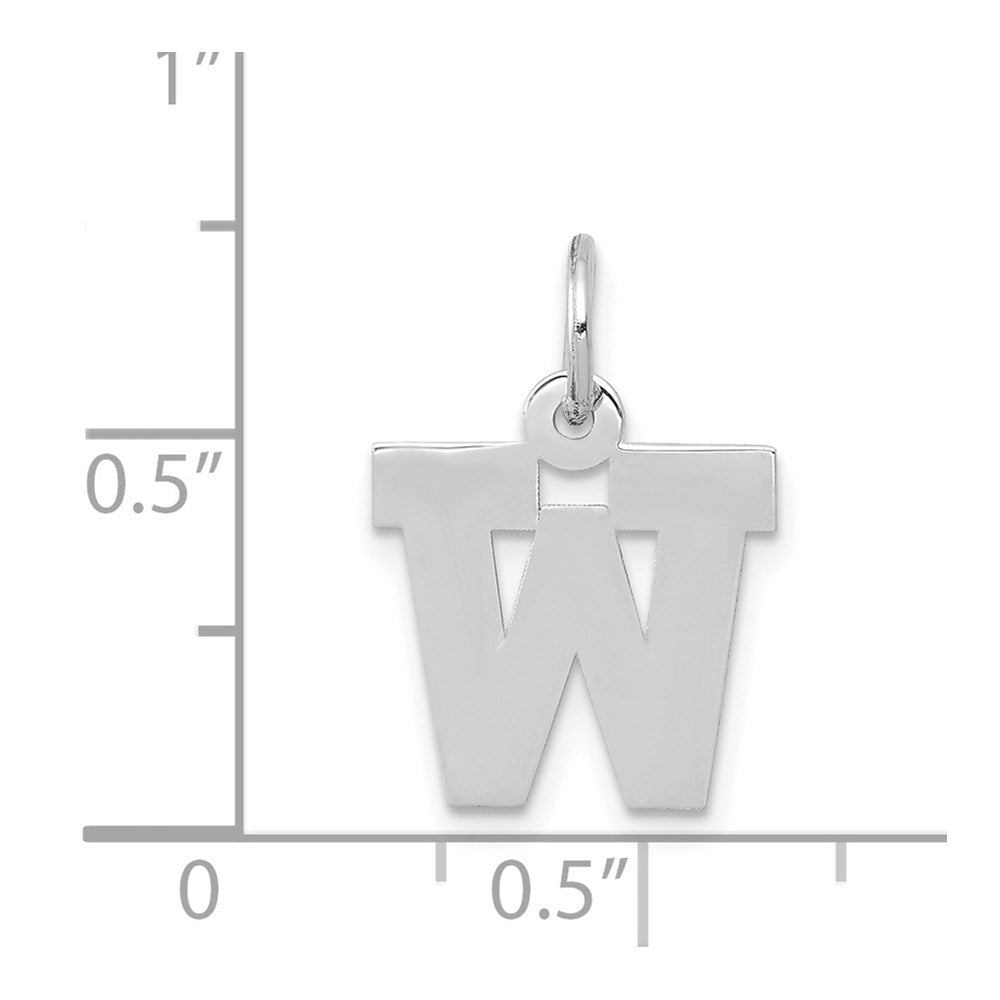 14K Weißgold 14kw Klein Block Buchstabe W Initiale Charm