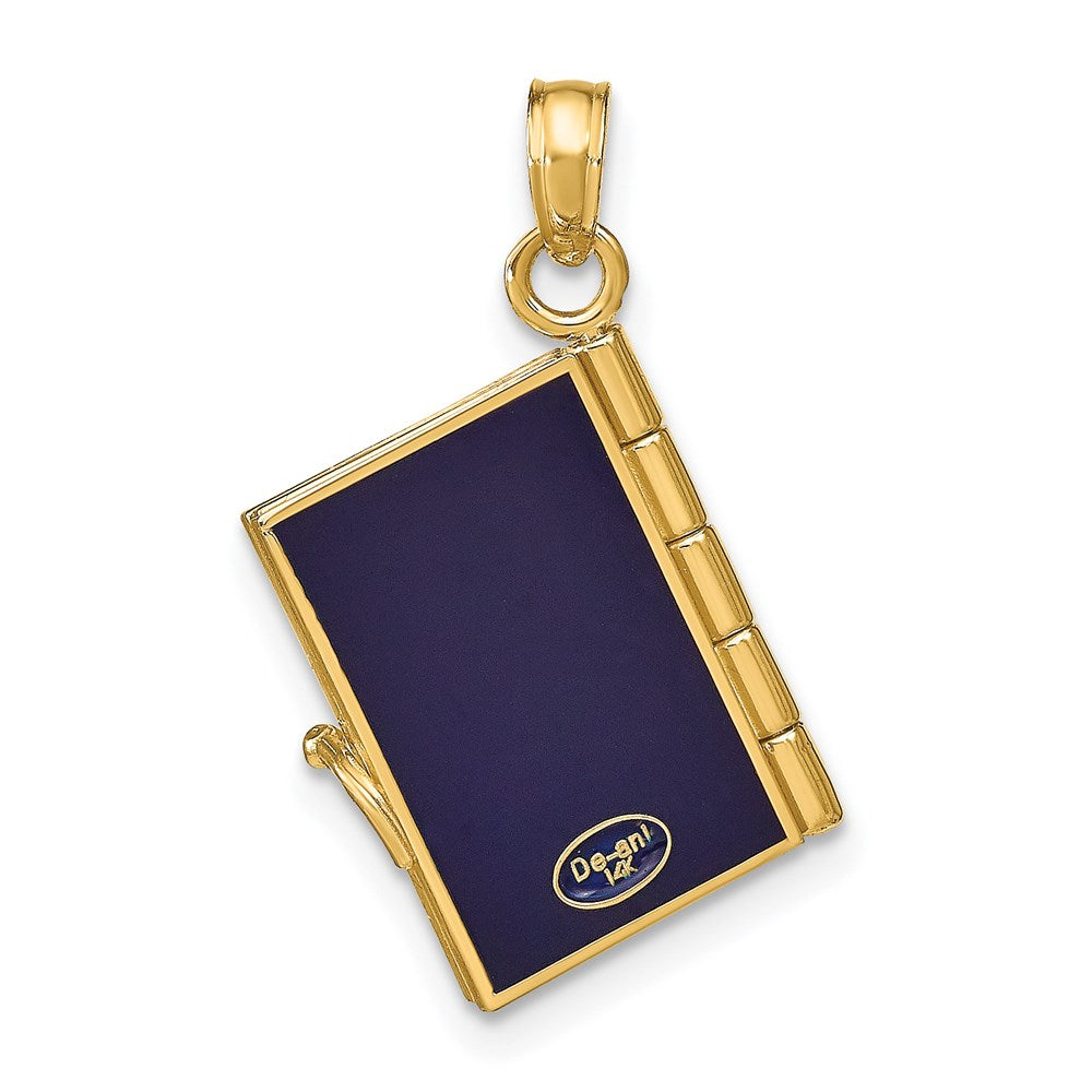14K Gelbgold 14K Emaille 3-d Passport Opens Anhänger