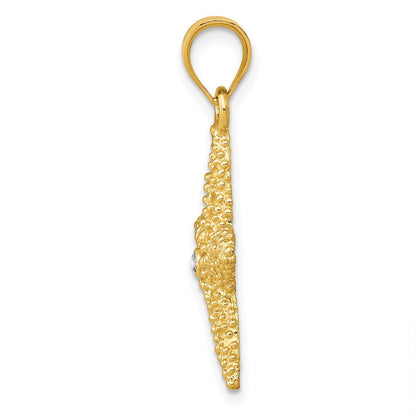 14K Gold Diamant-Seestern-Anhänger