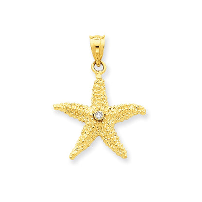 14K Gold Diamant-Seestern-Anhänger