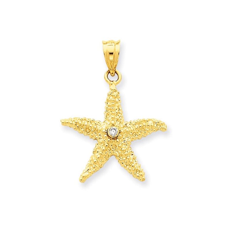 14K Gold Diamant-Seestern-Anhänger