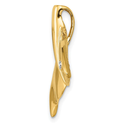 14K Anhänger Walflosse mit Diamant