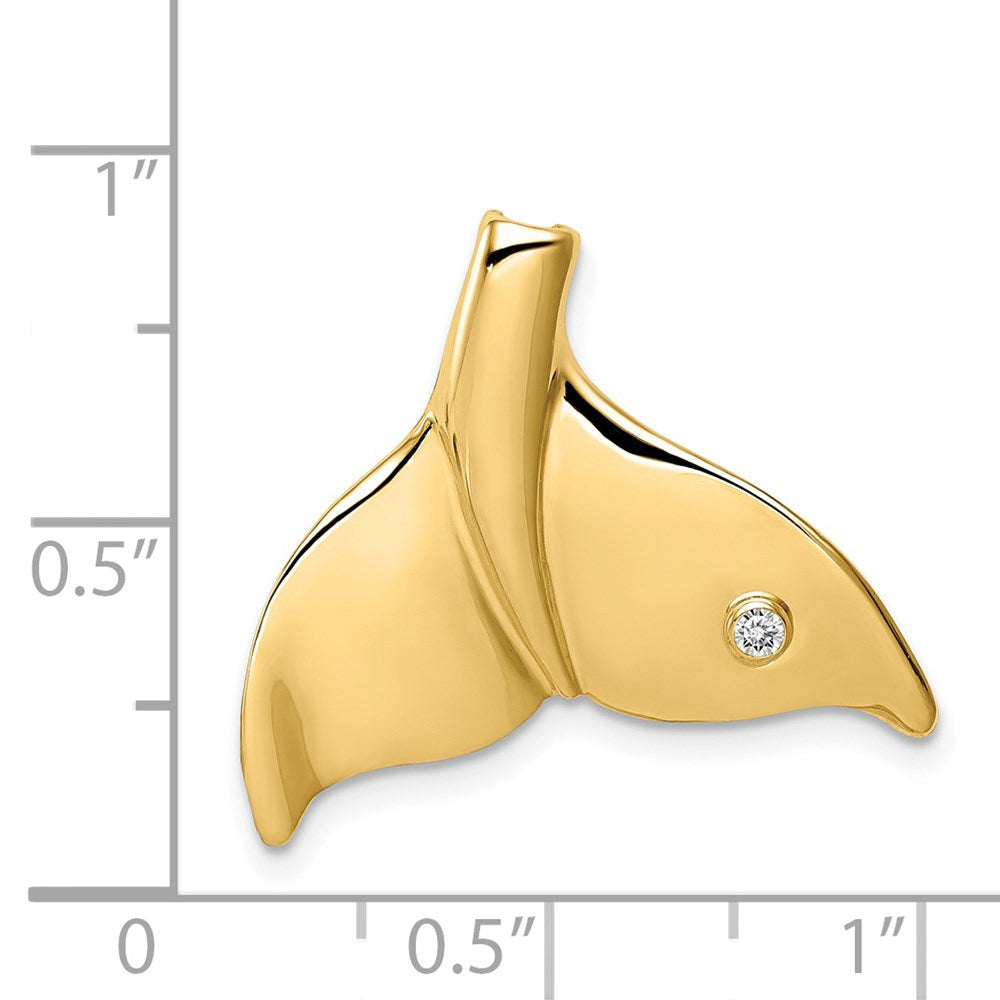 14K Anhänger Walflosse mit Diamant