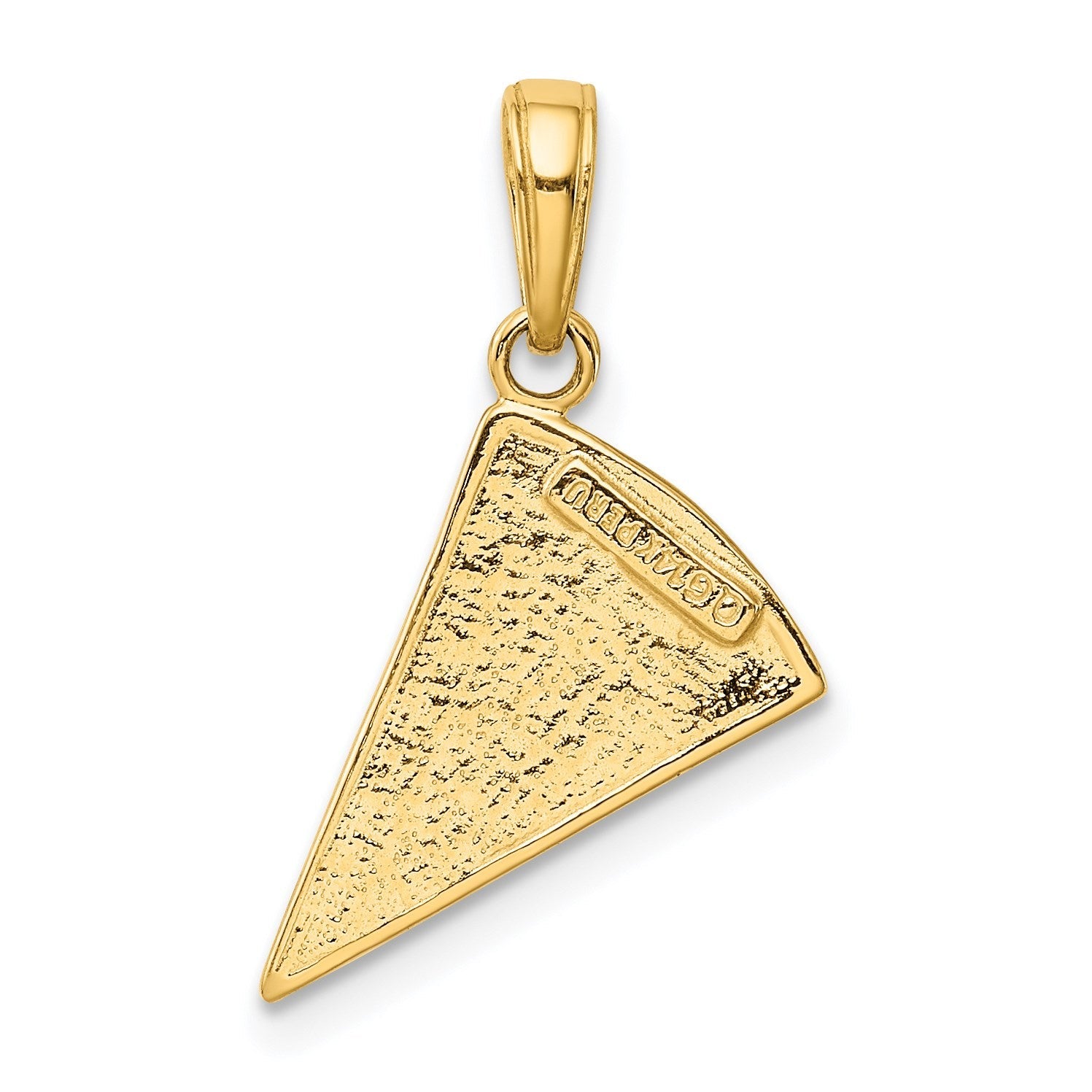 14K Gelbgold emaillierter Pizzastück-Anhänger