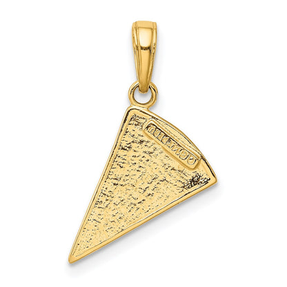 14K Gelbgold emaillierter Pizzastück-Anhänger