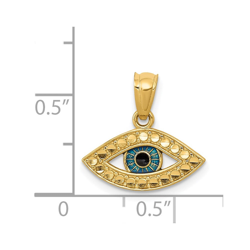 14K Gelbgold 14K Emailliert Auge Anhänger