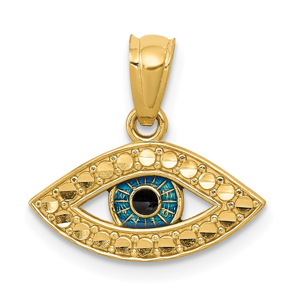 14K Gelbgold 14K Emailliert Auge Anhänger