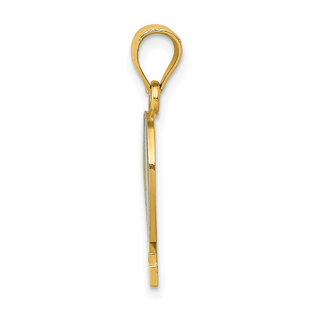 14K Gelbgold 14K Poliert Mehrfarbig Emaille Hot Luft Balloon Anhänger
