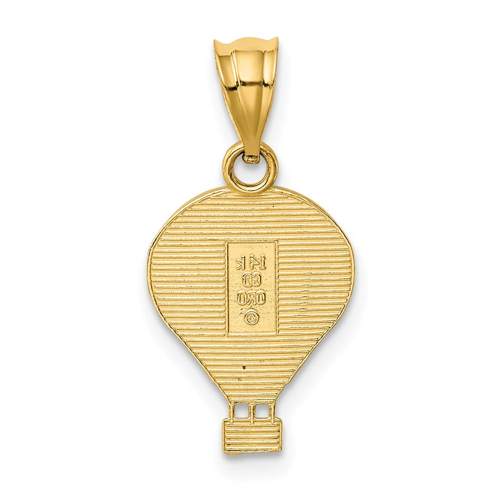 14K Gelbgold 14K Poliert Mehrfarbig Emaille Hot Luft Balloon Anhänger