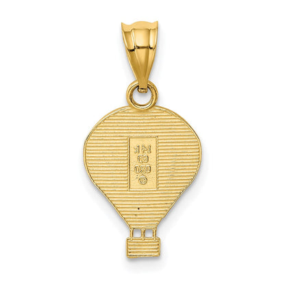 14K Gelbgold 14K Poliert Mehrfarbig Emaille Hot Luft Balloon Anhänger