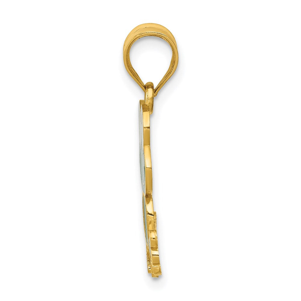 14K Gelbgold 14K Grün und Weiß Emailliert Frosch