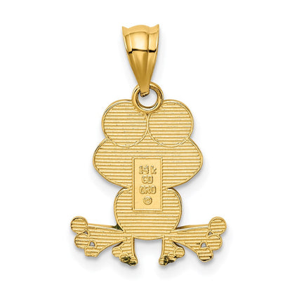 14K Gelbgold 14K Grün und Weiß Emailliert Frosch