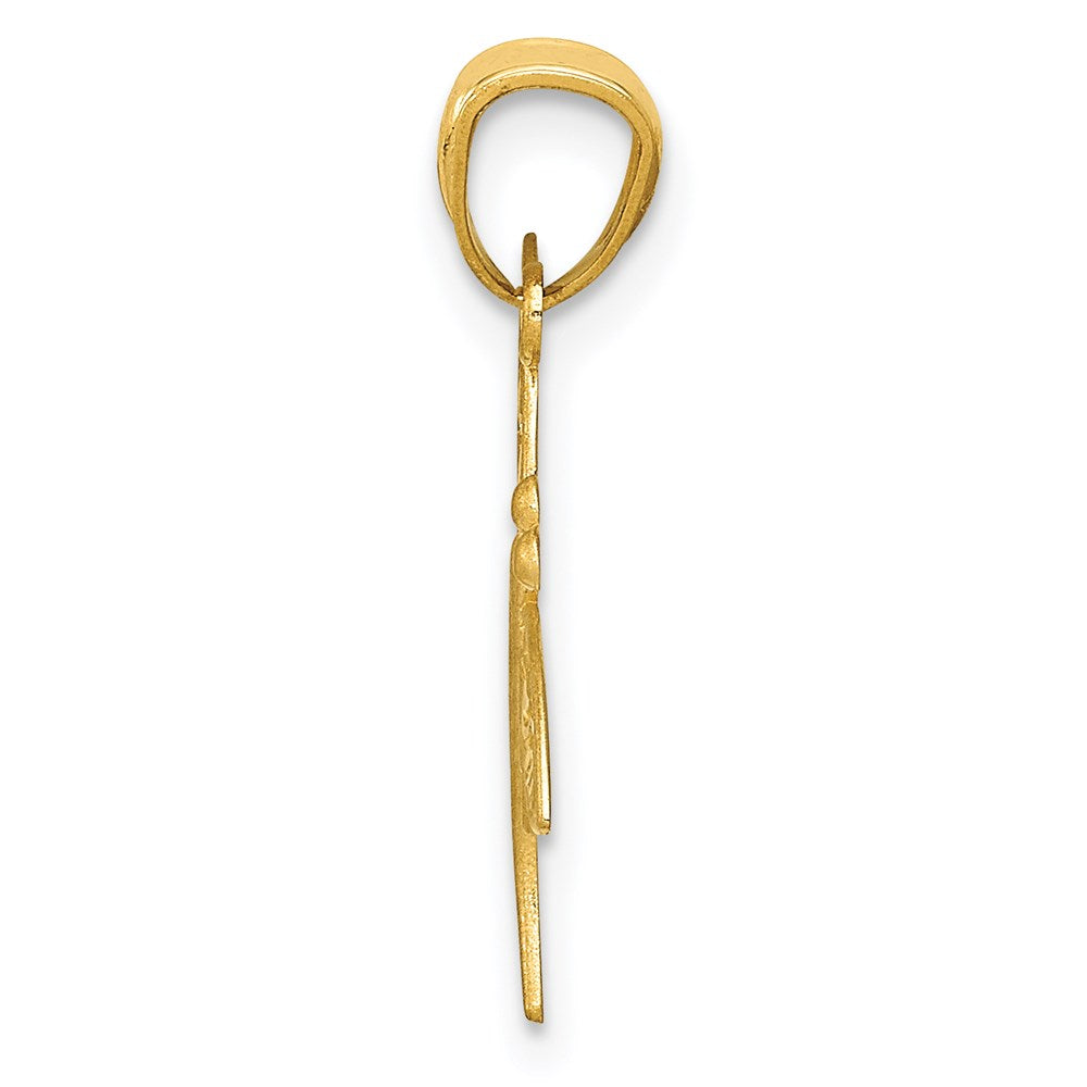 14K Gelbgold 14K Satiniert Diamantiert Libelle Anhänger
