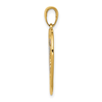 14K Gelbgold Anhänger, emailliert, Kolibri mit Blumen, Herz