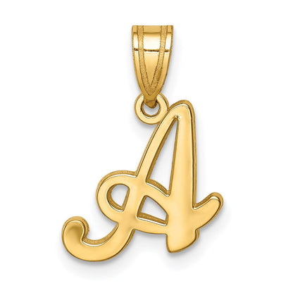 14K Gelbgold Initial-Anhänger Buchstabe „A" in Schreibschrift