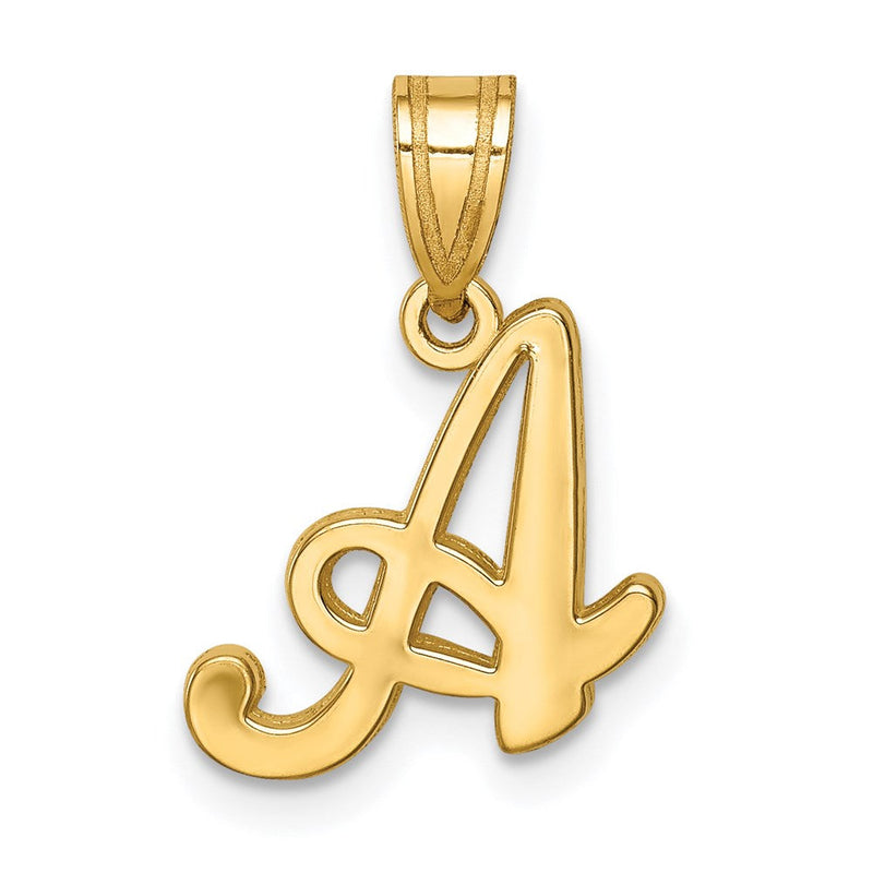 14K Gelbgold Initial-Anhänger Buchstabe „A" in Schreibschrift