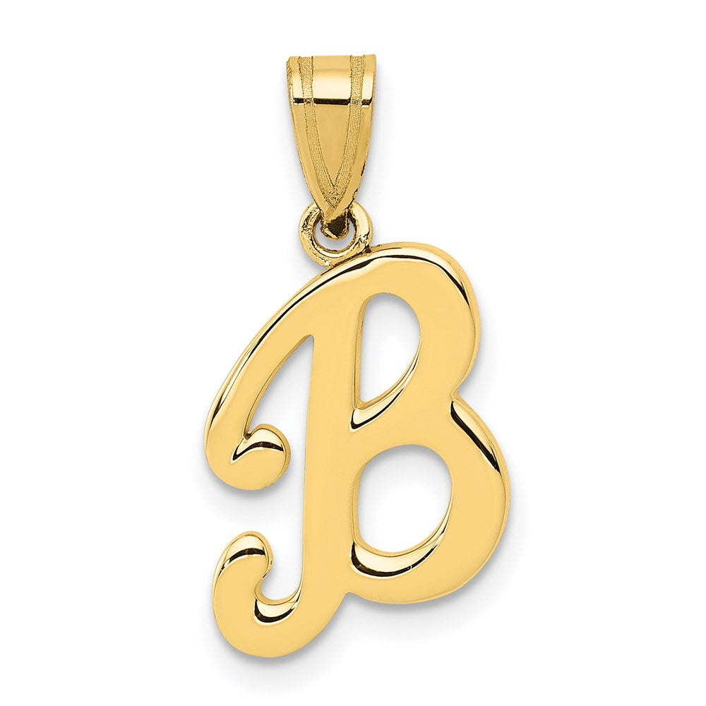 14K Gelbgold Initial-Anhänger Buchstabe „B" in Schreibschrift
