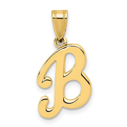 14K Gelbgold Initial-Anhänger Buchstabe „B" in Schreibschrift