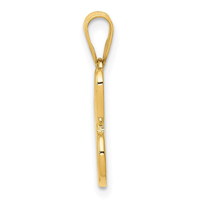 14K Gelbgold Schriftbuchstabe „C" Initial-Anhänger