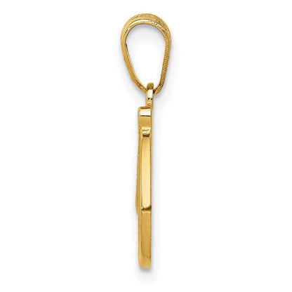 14K Gelbgold Schreibschrift-Buchstabe D Initial-Anhänger