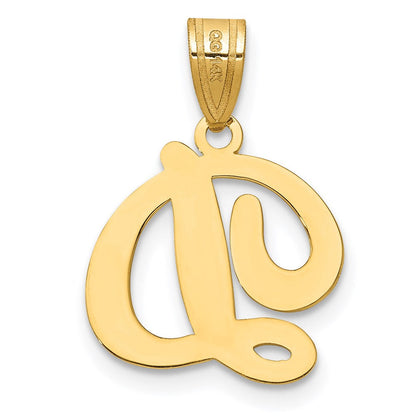 14K Gelbgold Schreibschrift-Buchstabe D Initial-Anhänger