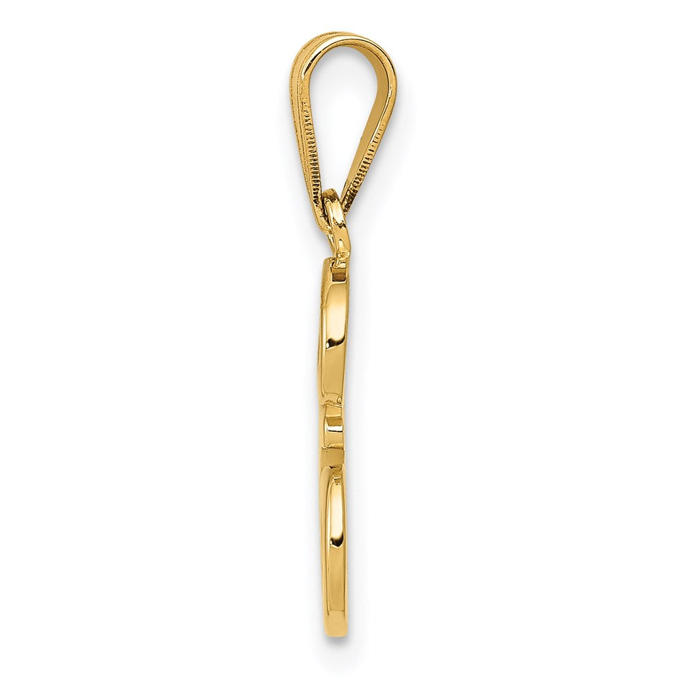 14K Gelbgold Skript-Buchstabe E Initial-Anhänger