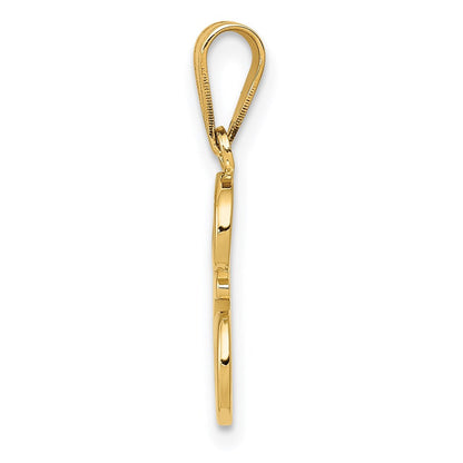 14K Gelbgold Skript-Buchstabe E Initial-Anhänger