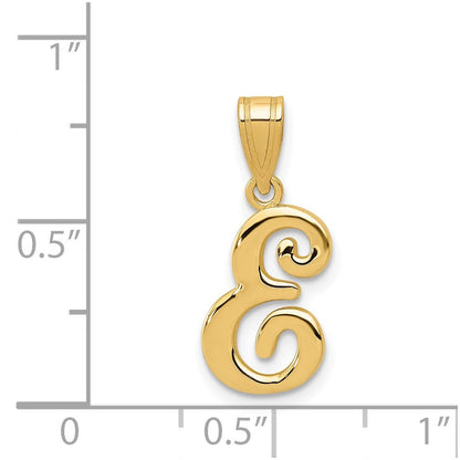 14K Gelbgold Skript-Buchstabe E Initial-Anhänger
