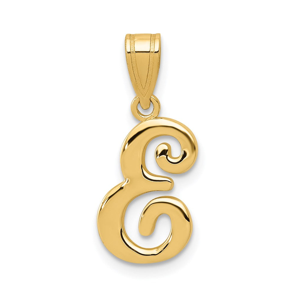 14K Gelbgold Skript-Buchstabe E Initial-Anhänger