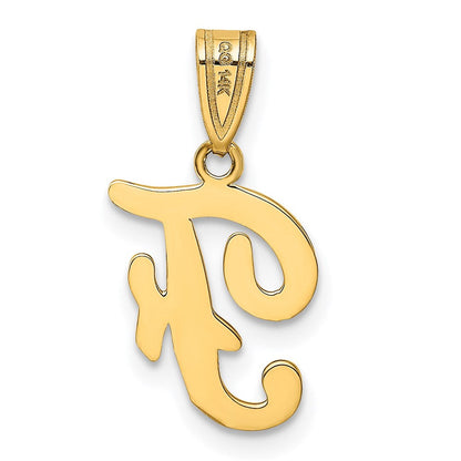 14K Gelbgold Schreibschrift-Buchstabe F Initial-Anhänger