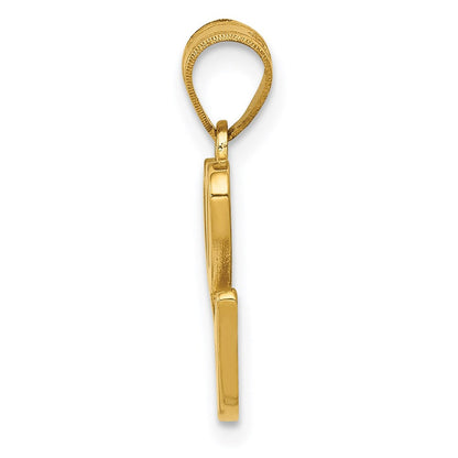 14K Gelbgold Schreibschrift-Buchstabe „G" Initial-Anhänger