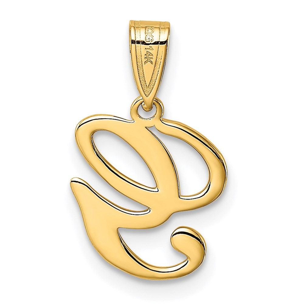 14K Gelbgold Schreibschrift-Buchstabe „G" Initial-Anhänger