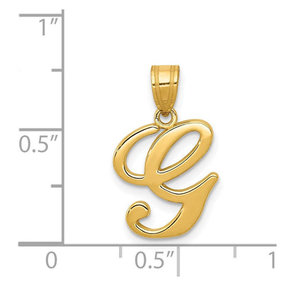 14K Gelbgold Schreibschrift-Buchstabe „G" Initial-Anhänger