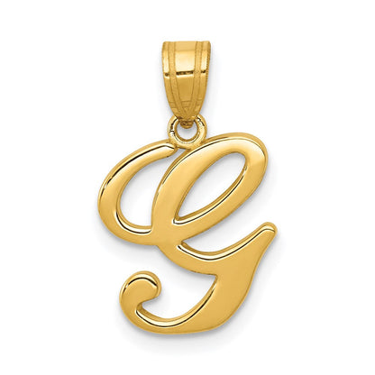 14K Gelbgold Schreibschrift-Buchstabe „G" Initial-Anhänger