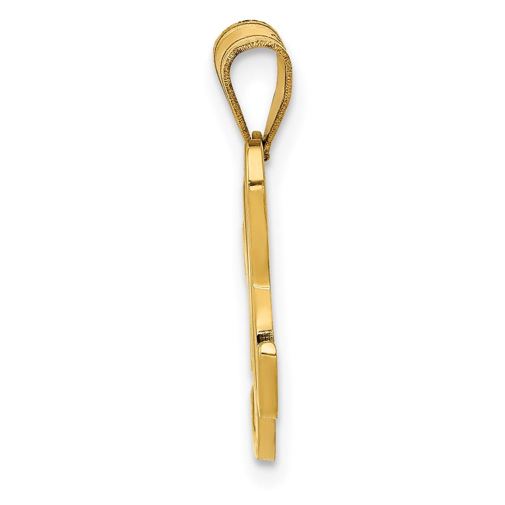 14K Gelbgold Skript-Buchstabe „H" Initial-Anhänger