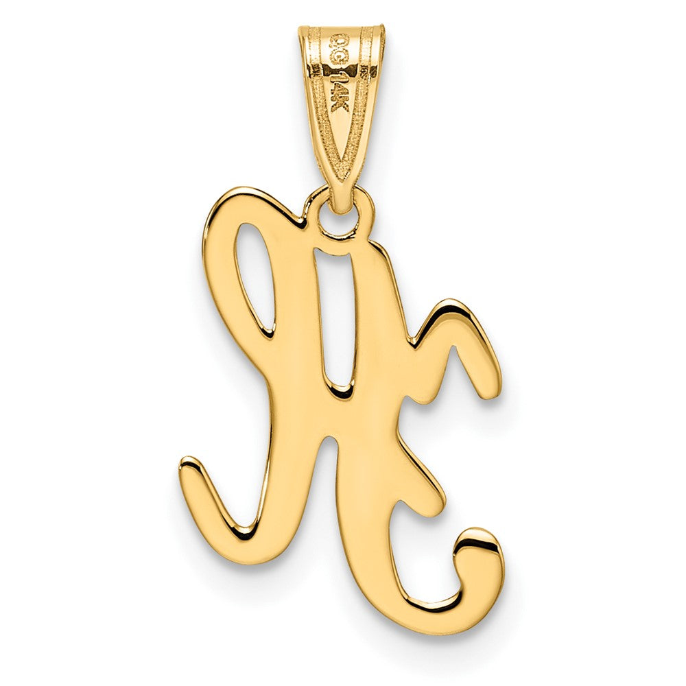 14K Gelbgold Skript-Buchstabe „H" Initial-Anhänger