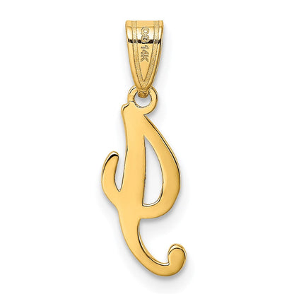 14K Gelbgold 14ky Schreibschrift Buchstabe I Initiale Anhänger