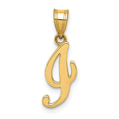 14K Gelbgold 14ky Schreibschrift Buchstabe I Initiale Anhänger