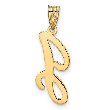 14K Gelbgold Initial-Anhänger Buchstabe J in Schreibschrift