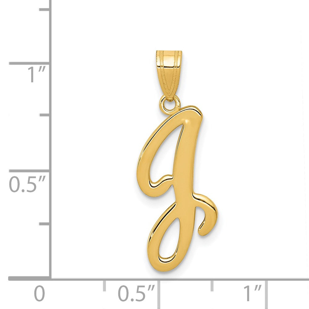 14K Gelbgold Initial-Anhänger Buchstabe J in Schreibschrift