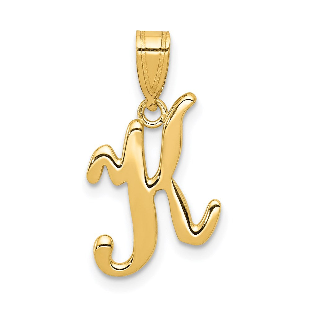 14K Gelbgold Anhänger mit Initiale „K" in Schreibschrift