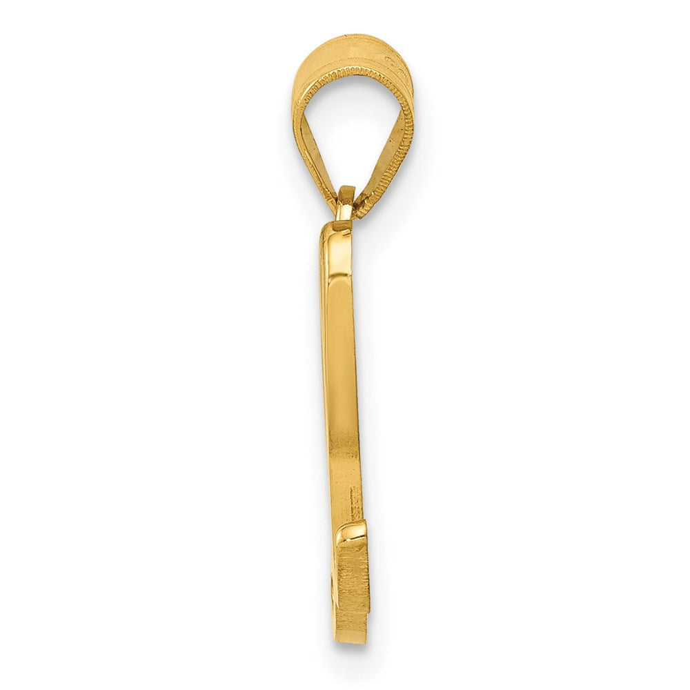14K Gelbgold Skript-Buchstabe „L" Initial-Anhänger