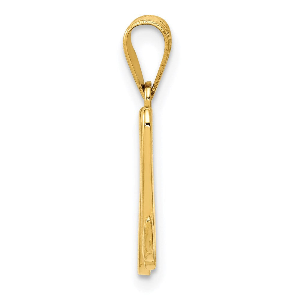 14K Gelbgold Initial-Anhänger mit Schreibschrift-Buchstabe M